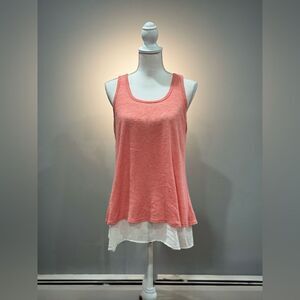 Peach Chris & Carol Mixed Media Tank Size M EUC